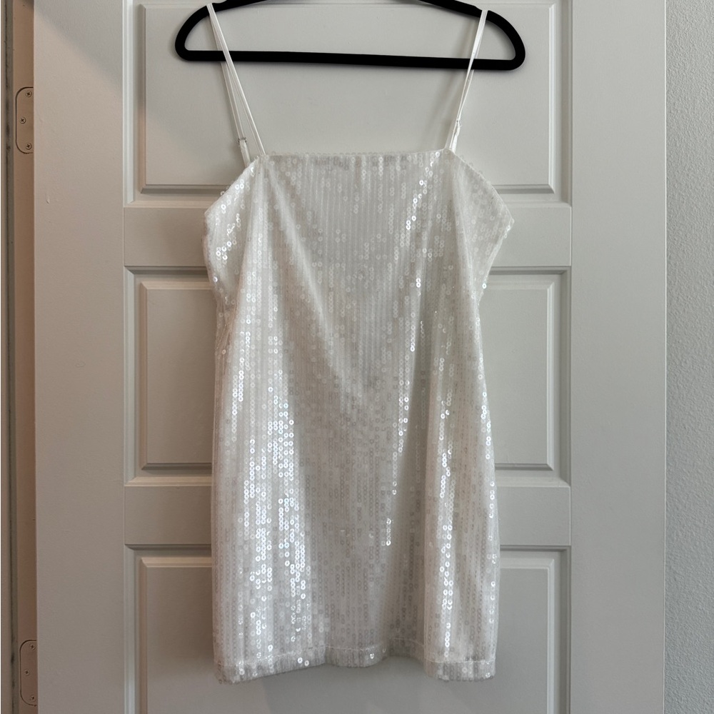 Elegant White Sequin Women's Top